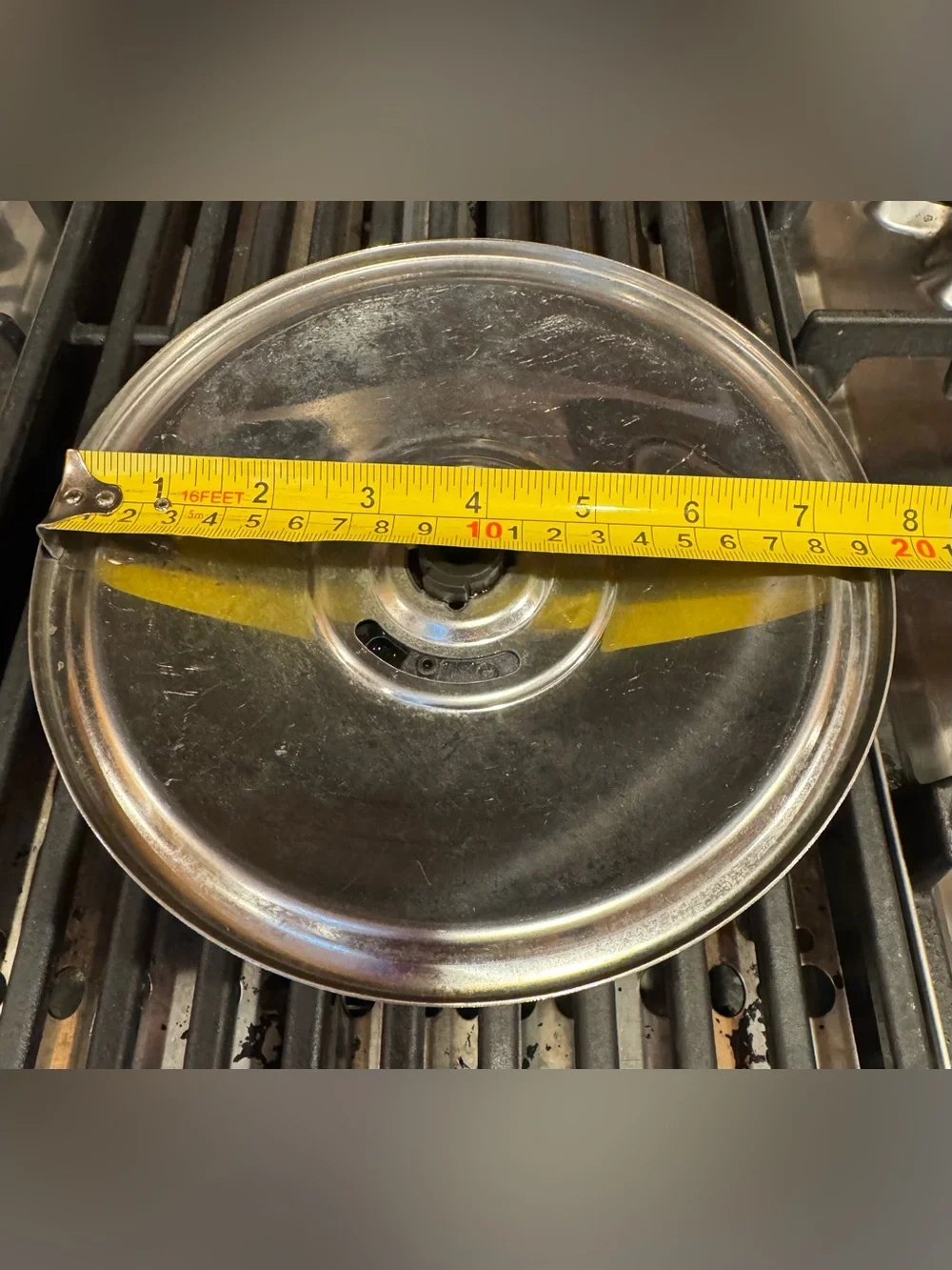 Tfal Blue Knob & Stainless Steel 7 3/4” Lid Only with Steam Vent -